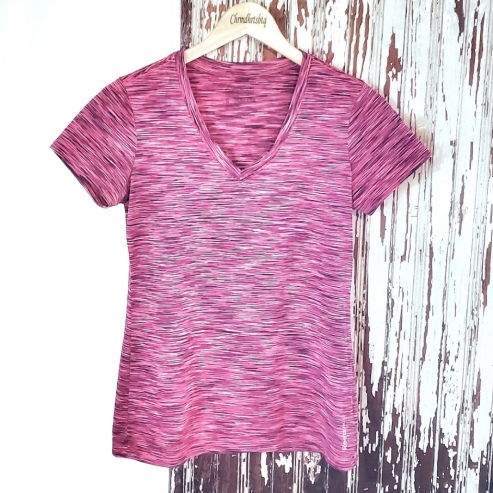 Reebok V-neck Athletic Top Pink Size S